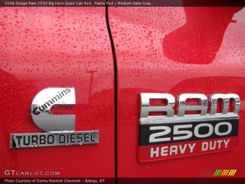 Flame Red / Medium Slate Gray 2008 Dodge Ram 2500 Big Horn Quad Cab 4x4