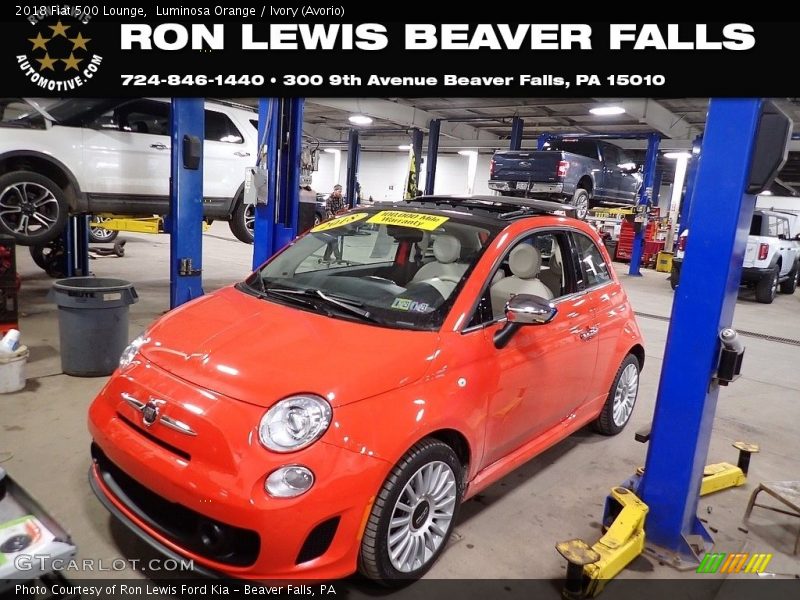 Luminosa Orange / Ivory (Avorio) 2018 Fiat 500 Lounge