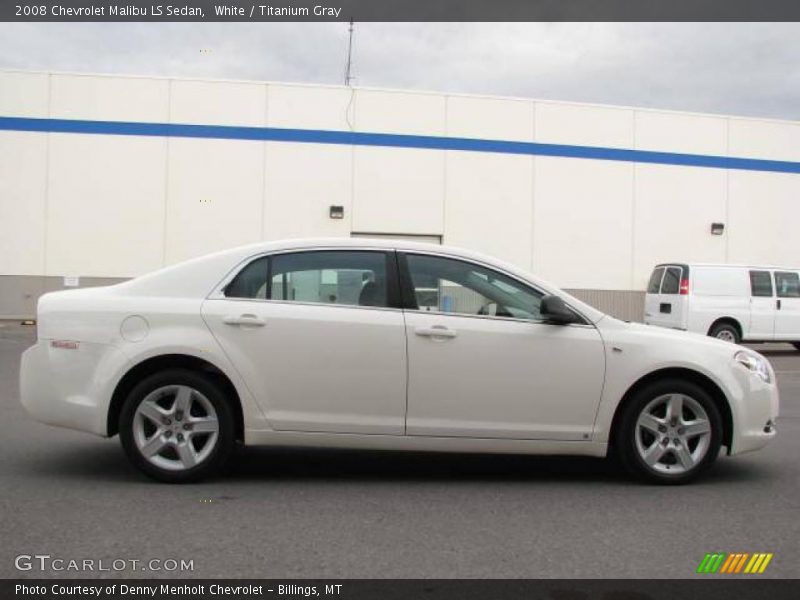 White / Titanium Gray 2008 Chevrolet Malibu LS Sedan