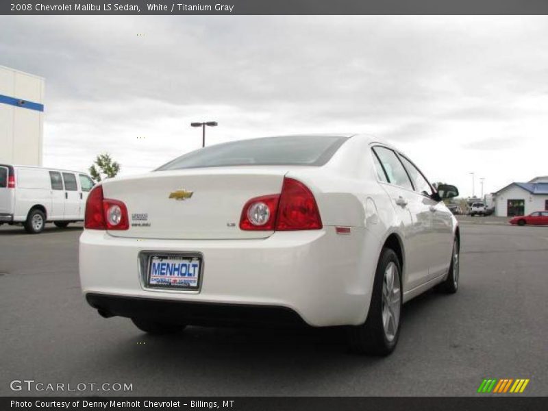 White / Titanium Gray 2008 Chevrolet Malibu LS Sedan