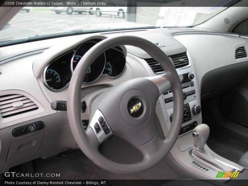 White / Titanium Gray 2008 Chevrolet Malibu LS Sedan