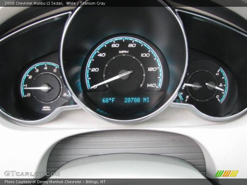 White / Titanium Gray 2008 Chevrolet Malibu LS Sedan