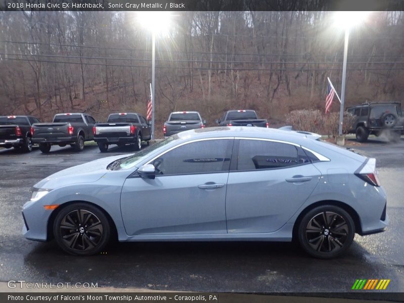 Sonic Gray Metallic / Black 2018 Honda Civic EX Hatchback