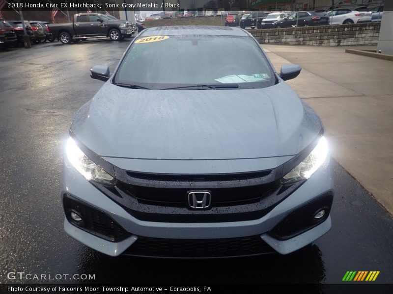 Sonic Gray Metallic / Black 2018 Honda Civic EX Hatchback