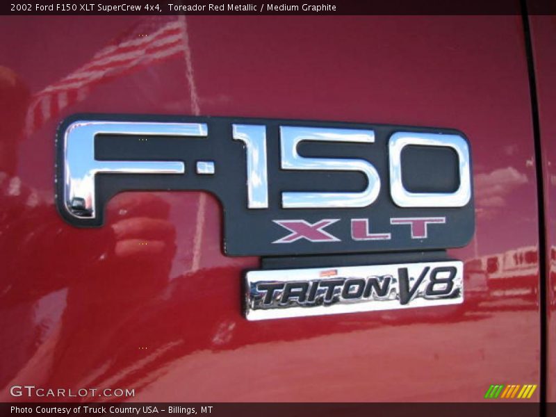 Toreador Red Metallic / Medium Graphite 2002 Ford F150 XLT SuperCrew 4x4