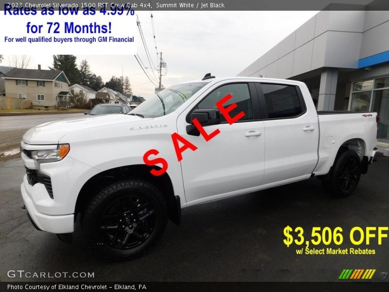 Summit White / Jet Black 2023 Chevrolet Silverado 1500 RST Crew Cab 4x4