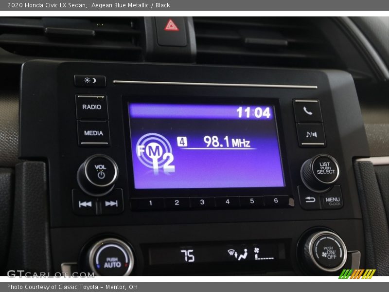 Aegean Blue Metallic / Black 2020 Honda Civic LX Sedan