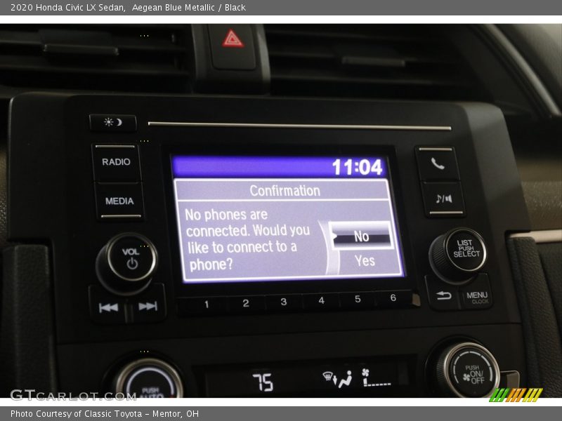 Aegean Blue Metallic / Black 2020 Honda Civic LX Sedan