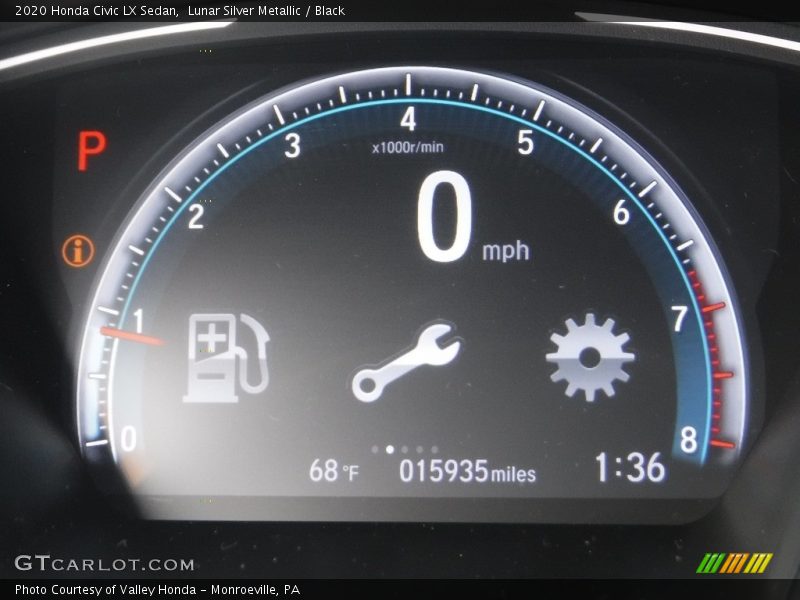 Lunar Silver Metallic / Black 2020 Honda Civic LX Sedan