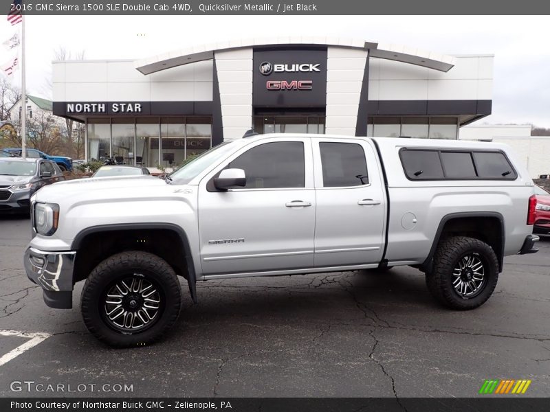 Quicksilver Metallic / Jet Black 2016 GMC Sierra 1500 SLE Double Cab 4WD