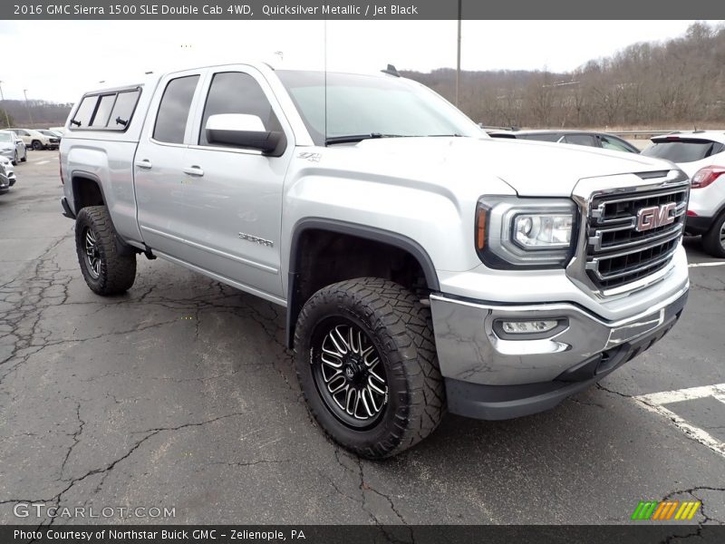 Quicksilver Metallic / Jet Black 2016 GMC Sierra 1500 SLE Double Cab 4WD