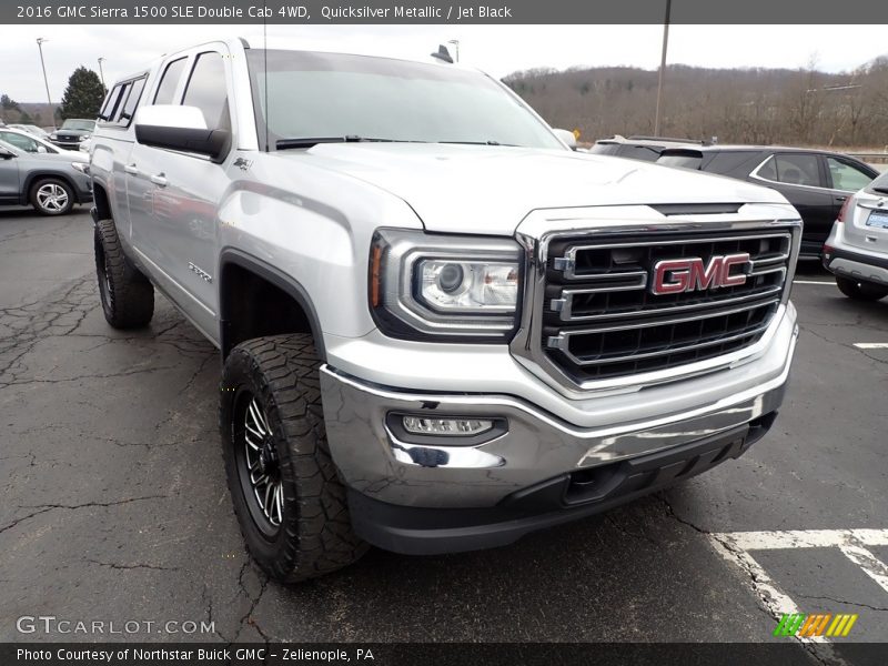 Quicksilver Metallic / Jet Black 2016 GMC Sierra 1500 SLE Double Cab 4WD