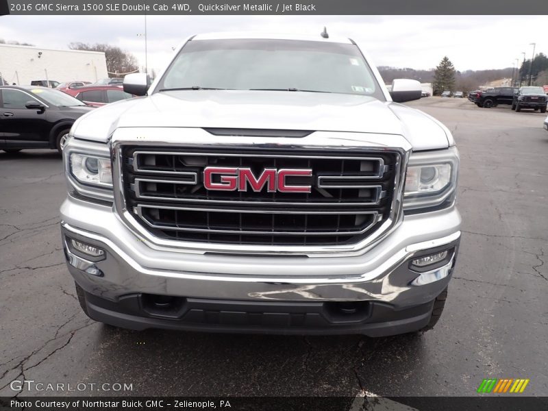 Quicksilver Metallic / Jet Black 2016 GMC Sierra 1500 SLE Double Cab 4WD