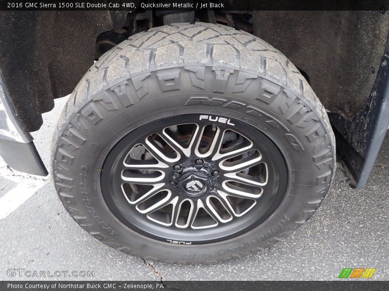 Quicksilver Metallic / Jet Black 2016 GMC Sierra 1500 SLE Double Cab 4WD