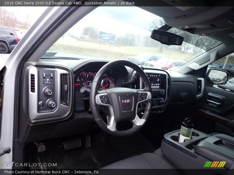 Quicksilver Metallic / Jet Black 2016 GMC Sierra 1500 SLE Double Cab 4WD