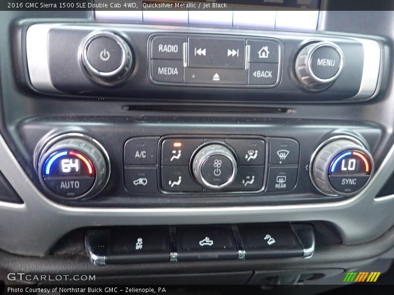 Quicksilver Metallic / Jet Black 2016 GMC Sierra 1500 SLE Double Cab 4WD
