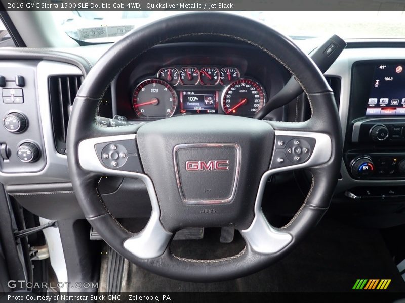 Quicksilver Metallic / Jet Black 2016 GMC Sierra 1500 SLE Double Cab 4WD