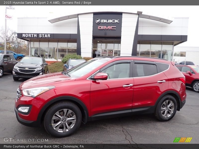 Serrano Red / Beige 2015 Hyundai Santa Fe Sport 2.4 AWD