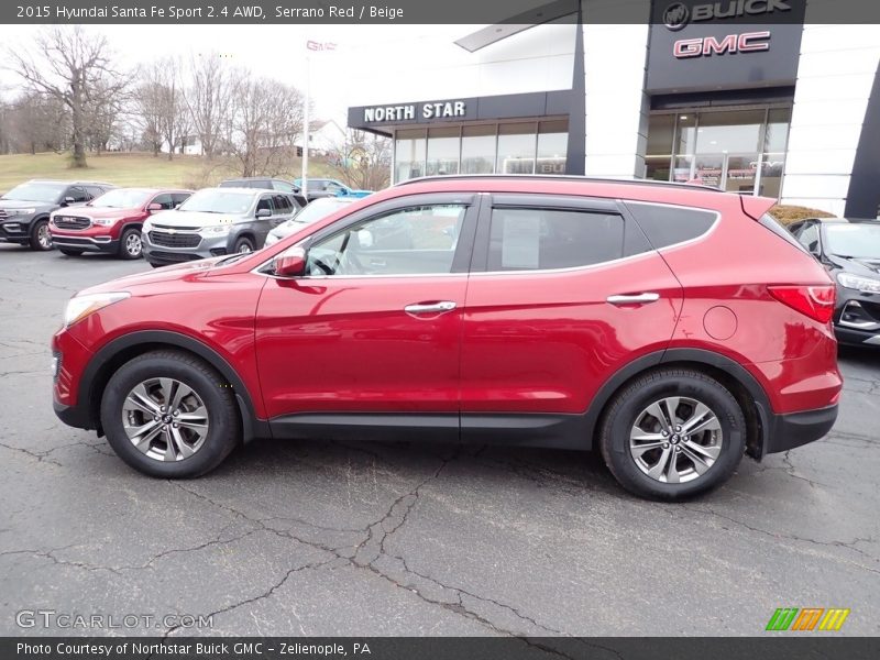 Serrano Red / Beige 2015 Hyundai Santa Fe Sport 2.4 AWD