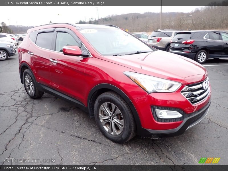 Serrano Red / Beige 2015 Hyundai Santa Fe Sport 2.4 AWD