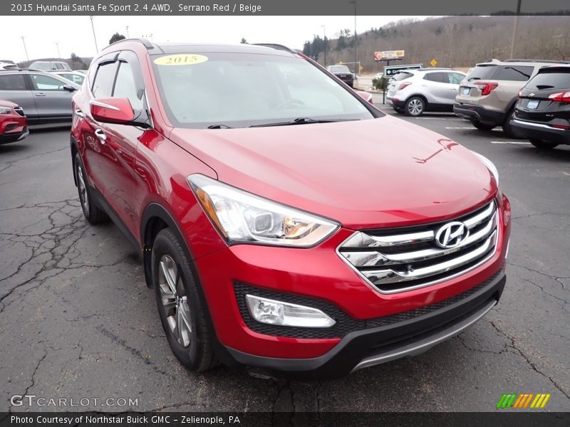 Serrano Red / Beige 2015 Hyundai Santa Fe Sport 2.4 AWD