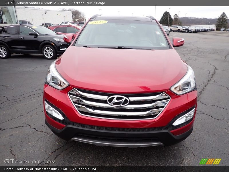 Serrano Red / Beige 2015 Hyundai Santa Fe Sport 2.4 AWD
