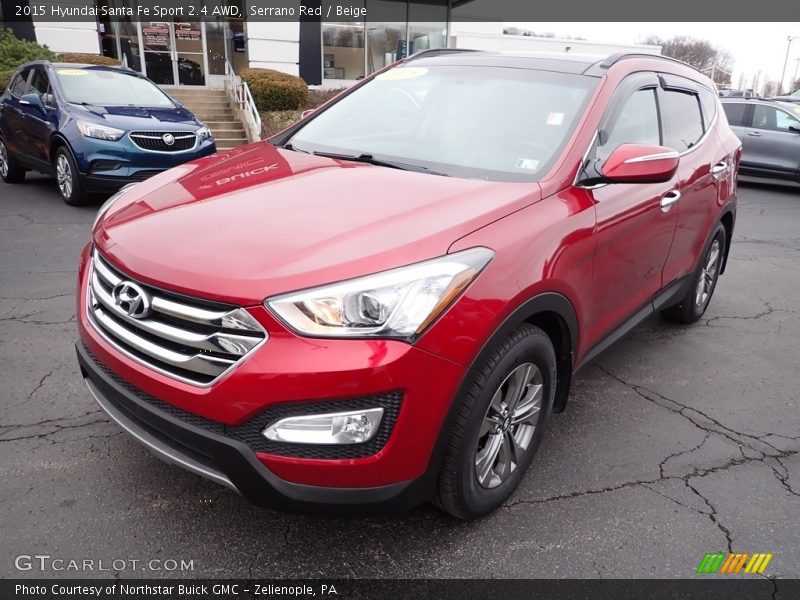 Serrano Red / Beige 2015 Hyundai Santa Fe Sport 2.4 AWD