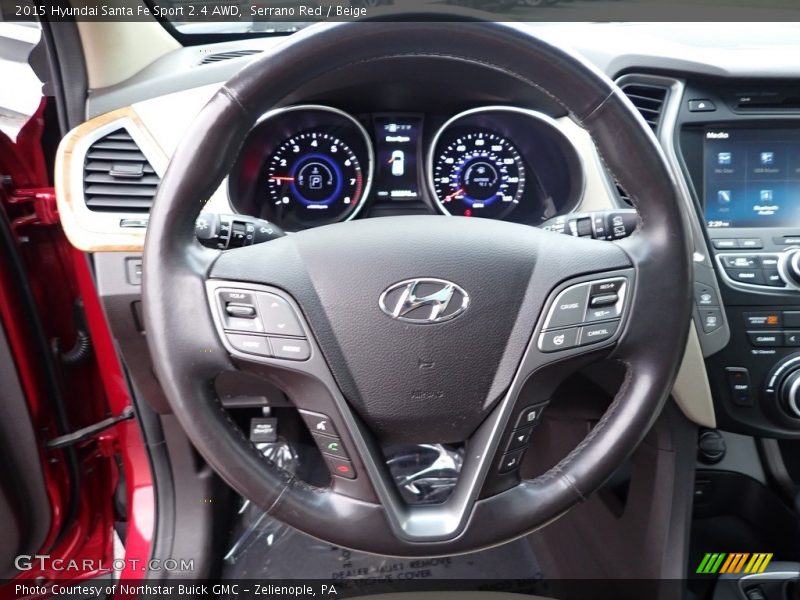 Serrano Red / Beige 2015 Hyundai Santa Fe Sport 2.4 AWD