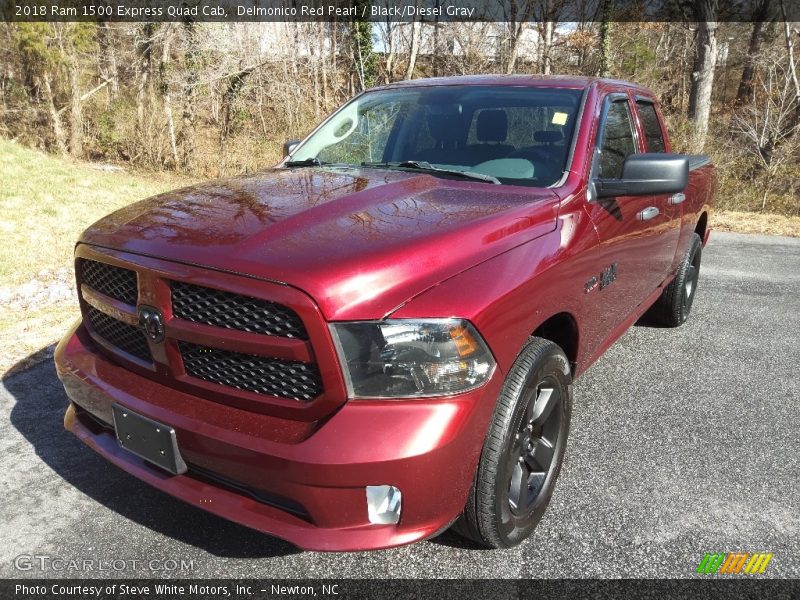 Delmonico Red Pearl / Black/Diesel Gray 2018 Ram 1500 Express Quad Cab