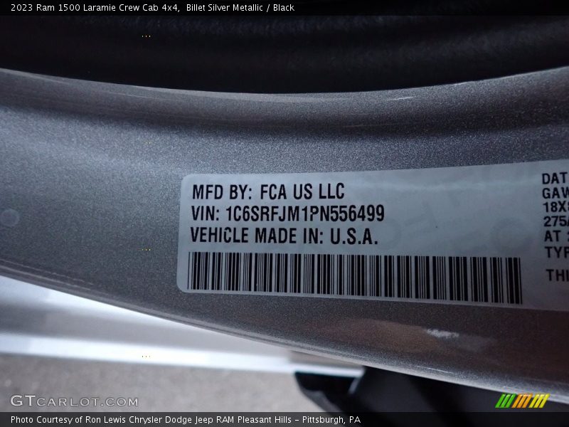Billet Silver Metallic / Black 2023 Ram 1500 Laramie Crew Cab 4x4