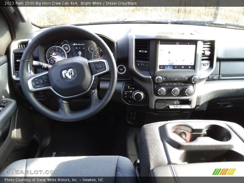 Bright White / Diesel Gray/Black 2023 Ram 1500 Big Horn Crew Cab 4x4