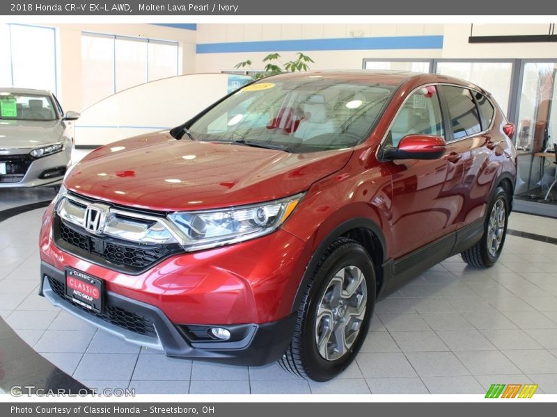 Molten Lava Pearl / Ivory 2018 Honda CR-V EX-L AWD