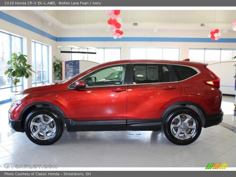 Molten Lava Pearl / Ivory 2018 Honda CR-V EX-L AWD