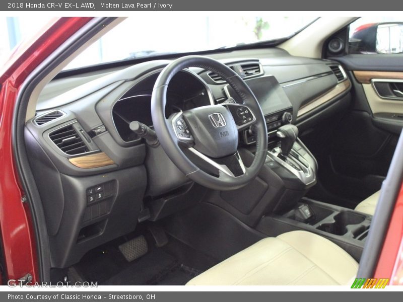Molten Lava Pearl / Ivory 2018 Honda CR-V EX-L AWD