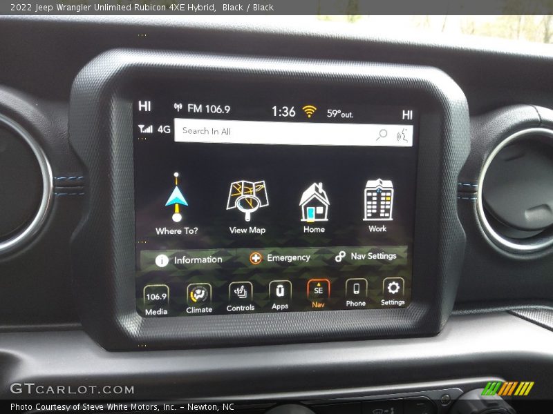 Controls of 2022 Wrangler Unlimited Rubicon 4XE Hybrid