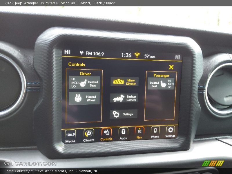 Controls of 2022 Wrangler Unlimited Rubicon 4XE Hybrid
