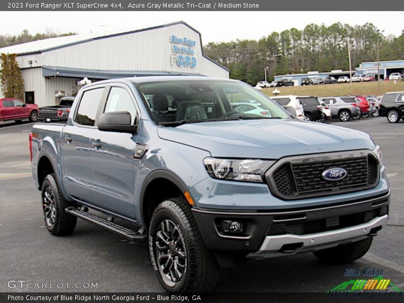 Azure Gray Metallic Tri-Coat / Medium Stone 2023 Ford Ranger XLT SuperCrew 4x4
