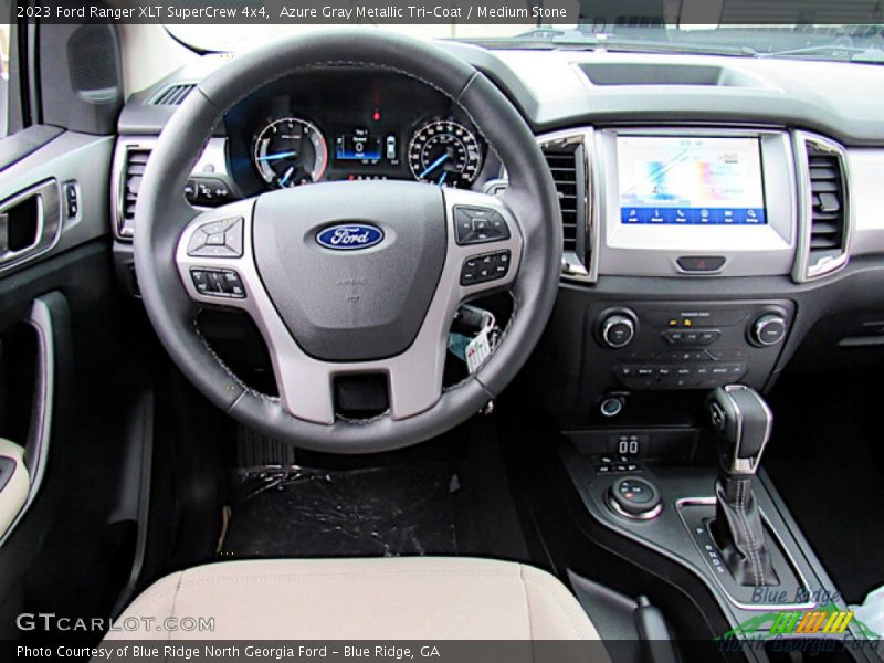 Azure Gray Metallic Tri-Coat / Medium Stone 2023 Ford Ranger XLT SuperCrew 4x4