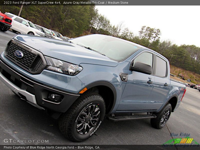 Azure Gray Metallic Tri-Coat / Medium Stone 2023 Ford Ranger XLT SuperCrew 4x4