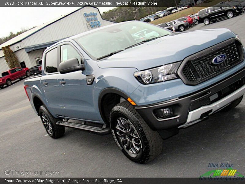 Azure Gray Metallic Tri-Coat / Medium Stone 2023 Ford Ranger XLT SuperCrew 4x4