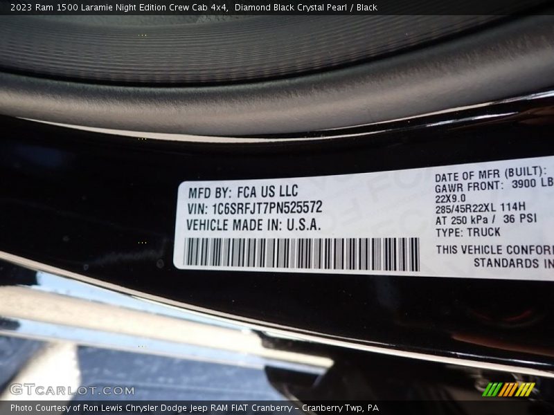 Diamond Black Crystal Pearl / Black 2023 Ram 1500 Laramie Night Edition Crew Cab 4x4