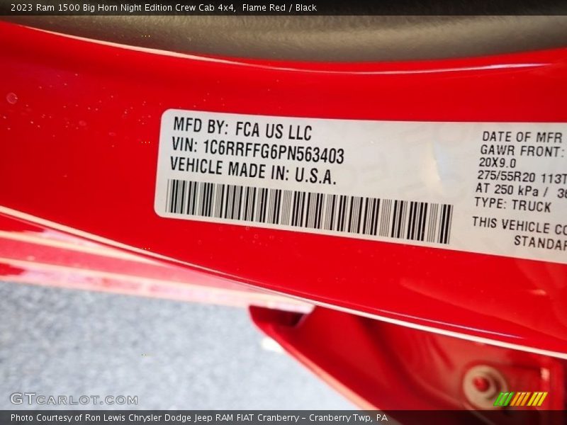 Flame Red / Black 2023 Ram 1500 Big Horn Night Edition Crew Cab 4x4