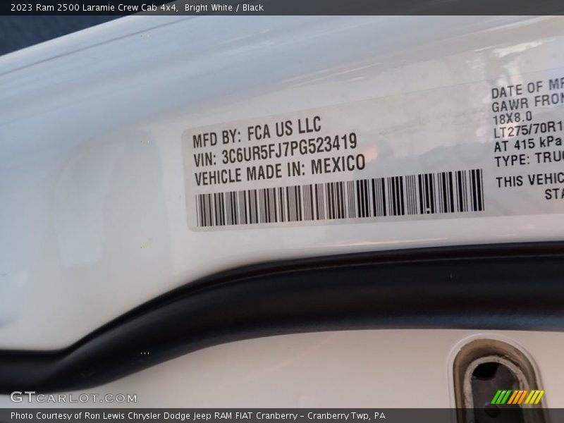 Bright White / Black 2023 Ram 2500 Laramie Crew Cab 4x4