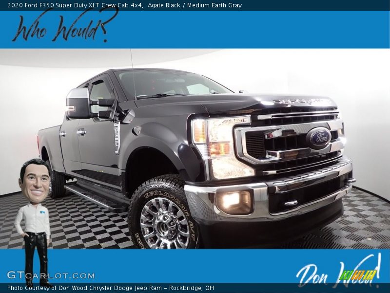 Agate Black / Medium Earth Gray 2020 Ford F350 Super Duty XLT Crew Cab 4x4