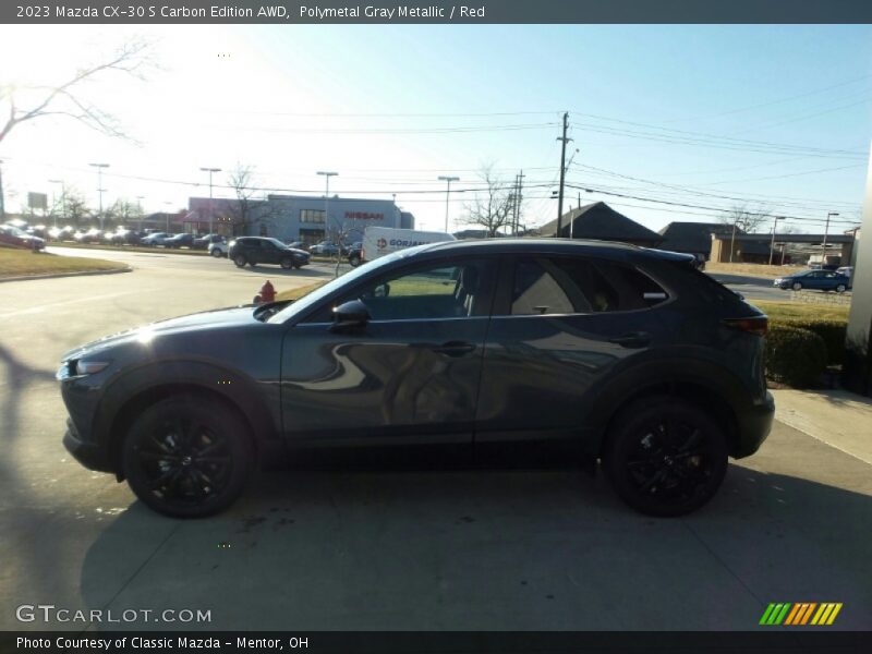 Polymetal Gray Metallic / Red 2023 Mazda CX-30 S Carbon Edition AWD