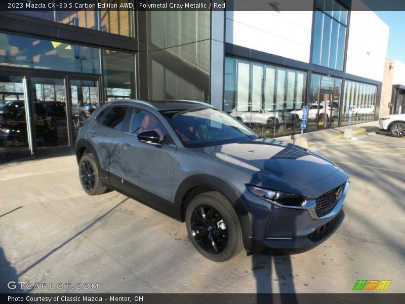 Polymetal Gray Metallic / Red 2023 Mazda CX-30 S Carbon Edition AWD