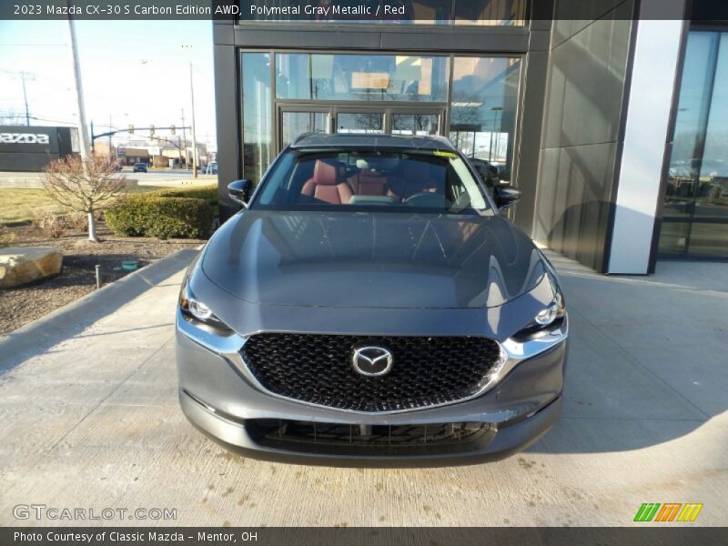 Polymetal Gray Metallic / Red 2023 Mazda CX-30 S Carbon Edition AWD