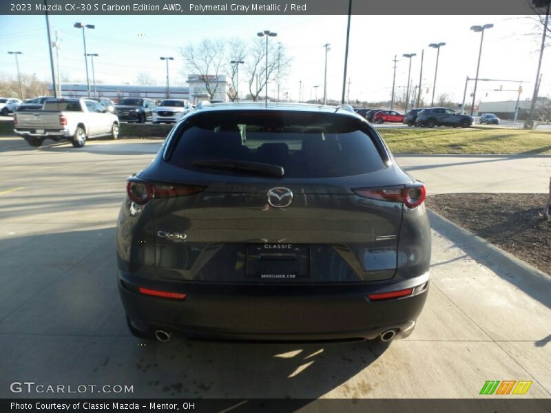 Polymetal Gray Metallic / Red 2023 Mazda CX-30 S Carbon Edition AWD