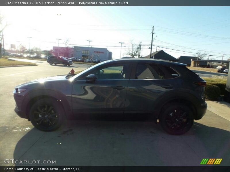Polymetal Gray Metallic / Red 2023 Mazda CX-30 S Carbon Edition AWD