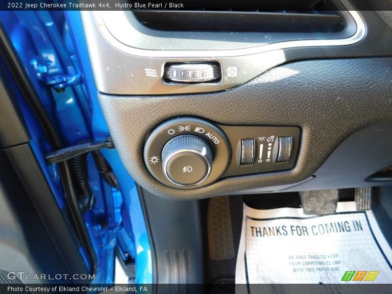 Hydro Blue Pearl / Black 2022 Jeep Cherokee Trailhawk 4x4